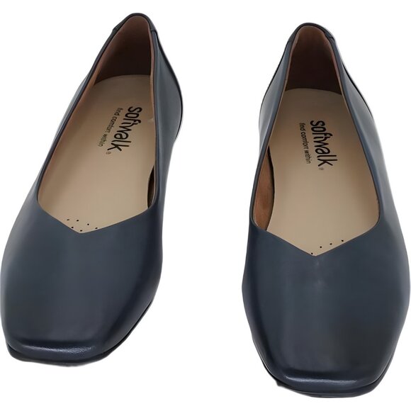 SoftWalk Vellore Navy Ballet Flats Square Toe Slip-On Women's US 8 - Picture 5 of 6